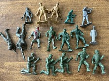 Vintage Plastic Army Men Toy Soldier Lot Marx MPC Hong Kong Mixed Poses As Is