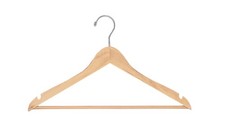 SSWBasics Wood All Purpose Hangers - Natural Wood - 17 inches - Case of 20