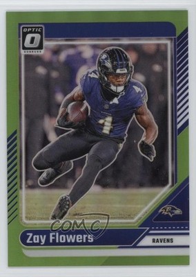 2024 Panini Donruss Optic Lime Green Prizm 43/50 Zay Flowers #15 19l7