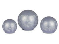 3Er Set Led Kugellampen Blumenwiese 10 + 12 + 15Cm Lila Mit Timer Formano F25