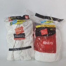 Lot 11 VTG NIP Hanes 100 Cotton White Briefs Gray Waistband 42