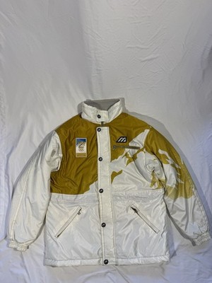 Vintage 1998 Nagano Olympic Sports Winter Mizuno Jacket White And Gold Ski Large