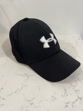 Under Armour Boys Baseball Cap Black Fitted Stretch Logo Youth Small/Medium