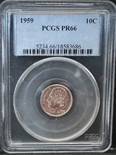 1959 Proof Roosevelt SILVER Dime PCGS PR66