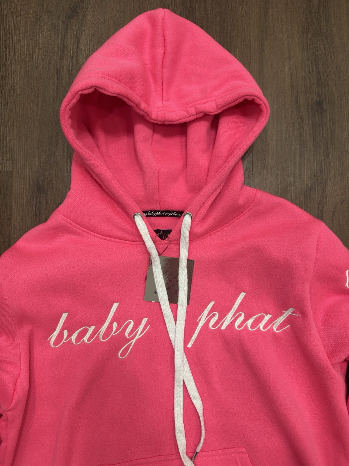 Baby Phat Y2K Style Jogger Hoodie & Pants Big Logo Cat Trendy 2pc Set Size L