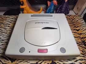 SEGA SATURN HST-3220 Japanese Retro Game Console Full Set Tested Working Japan