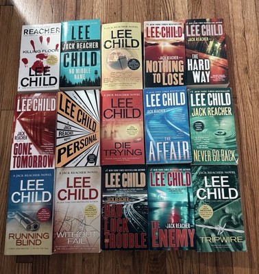 15 BOOK LOT Lee Child Jack Reacher Paperback Book Thriller Mystery Novels