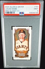 Logan Webb 2024 Topps Allen & Ginter #191 Mini Glossy 1/1 PSA-9