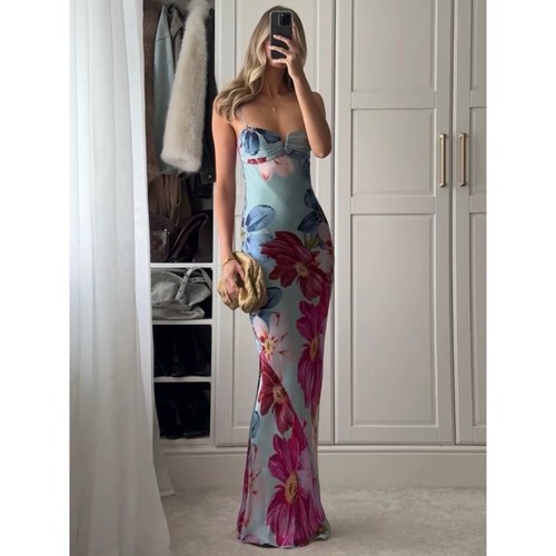 Amanda Uprichard Ira Maxi Dress in Blue Multi L