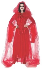 Cursed Scarlet Cape Red Devil Fancy Dress Up Halloween Adult Costume Accessory