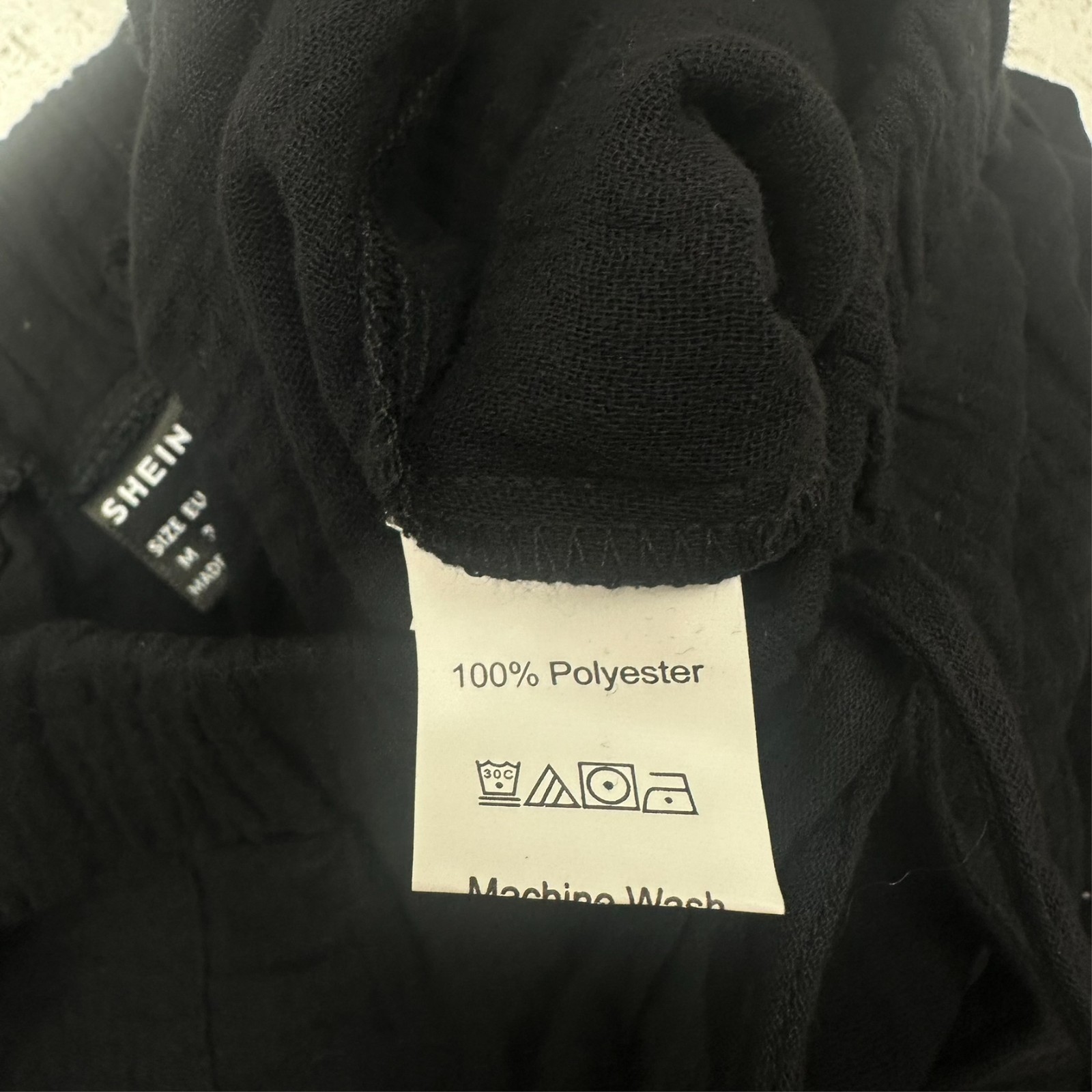 Shein Solid Black Drawstring Basic Gauze Comforta… - image 4