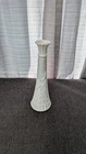 Vintage White Milk Glass 9 inch Stars and Bars Bud Vase