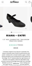 So Danca 791 Riana Character Shoes Size 9.5 W Black New In Box