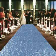 Baby Blue Sequin Aisle Runner 4x15 Feet - Sparkling Wedding Aisle Carpet for ...