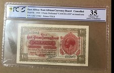 East African Currency Board 1 Florin P# 8s 1920  Cancelled  PCGS 35