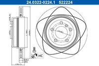 2X Bremsscheibe Powerdisc ATE 24.0322-0224.1 FüR X3 BMW E83 Xdrive