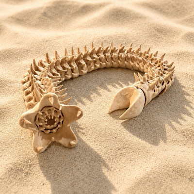 Dune Sandworm Articulated 3D Printed Deathworn Creature