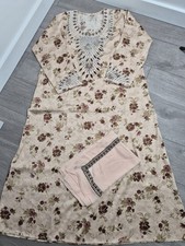 Emirati Mukhawar Dress Floral Embroidered Jalabiya Kaftan Maxi  Scarf Size 54