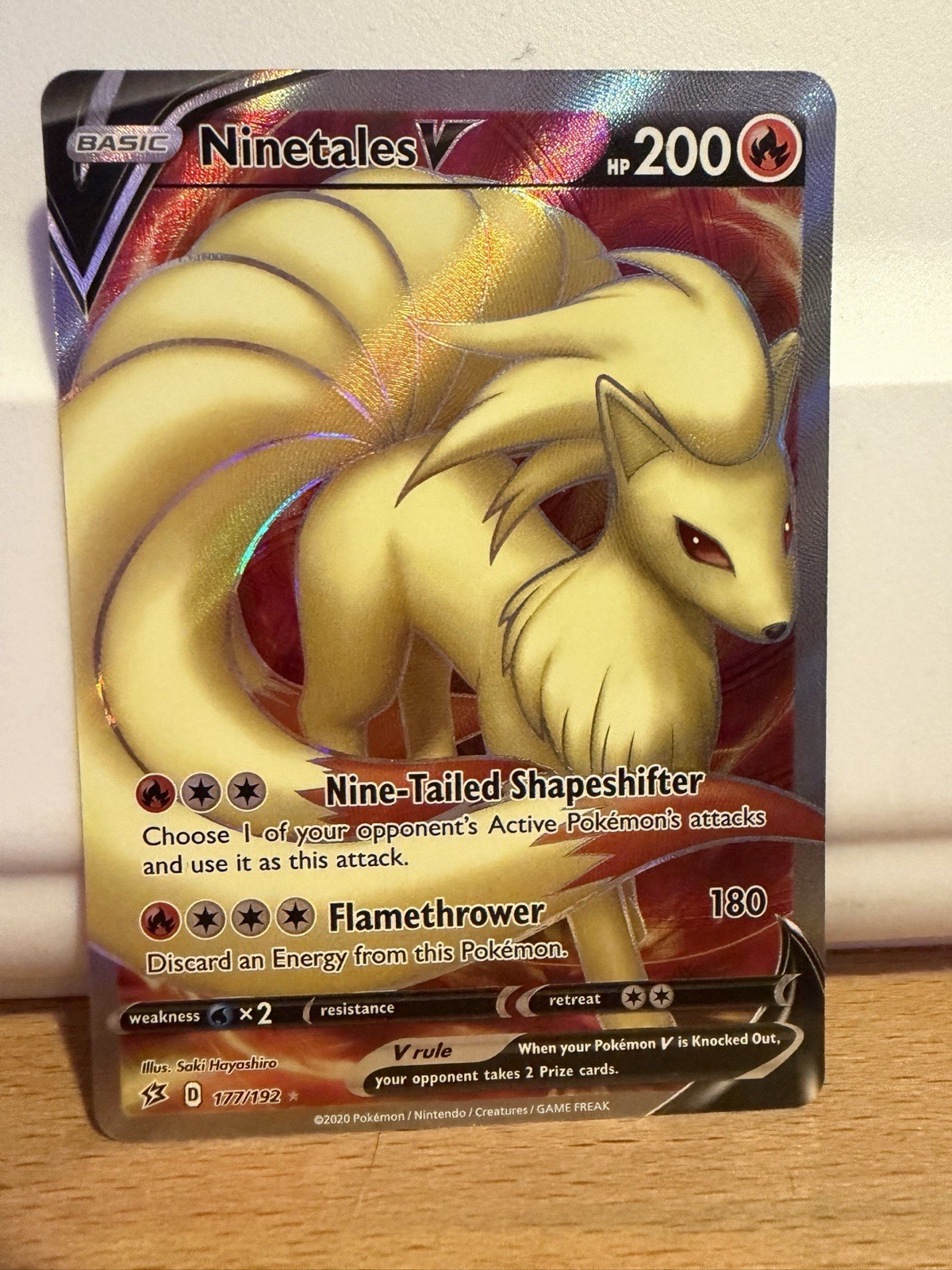 Ninetales V 177/192 Full Art Ultra Rare Rebel Clash 2020 Pokemon TCG NM