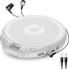 Gueray Portable CD Player with Earphones,Cd Discman for Car Home with Anti-Skip