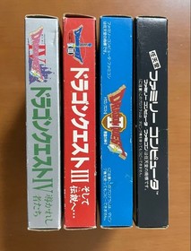 Dragon Quest I II III IV Famicom 4 Game Set CIB Tested Japan