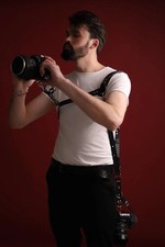 Adjustable Leather Camera Strap, Photographer Multiple Camera Harness