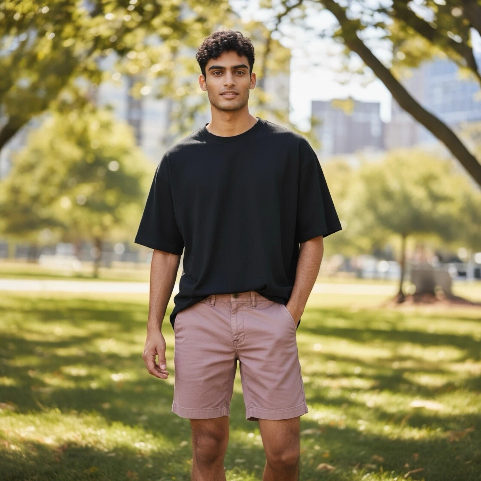 American Eagle Men’s Shorts Flex Lived In Khaki Knee Length Coral Casual Sz 28
