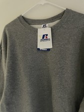 Mens Pullover Sweatshirt Sz L Gray Russell Brand