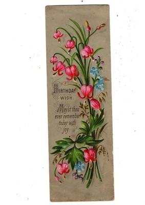 Lesezeichen. Geburtstagswunsch. Blumen. geprägt.