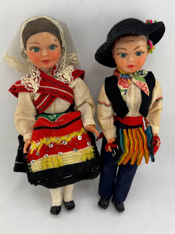 Conjunto de duas bonecas lembrança vintage menino e menina - Imagem 2 de 4