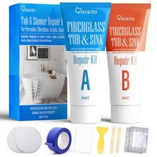 Tub Repair Kit White, Tub Chip and Bathtub Repair Kit for Enamel, Fiberglass,...