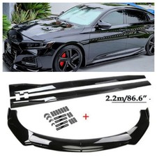 For Honda Civic Si Sedan Black Front Bumper Lip Splitter Body Kit Side Skirts For Honda Civic Si Sedan Black Front Bumper Lip Splitter Body Kit Side Skirts