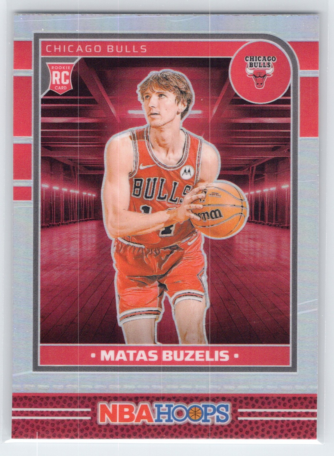 Matas Buzelis - 2024-25 Hoops - Premium Silver #241 - Rookie - Chicago Bulls