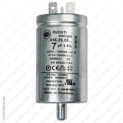 Hoover Wäschetrockner 7uF Motorstart Kondensator Metallgehäuse 41039164 Original