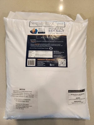 BAJA GOLD SALT CO. Baja Gold Mineral Sea Salt Fine Grain 25 Lb