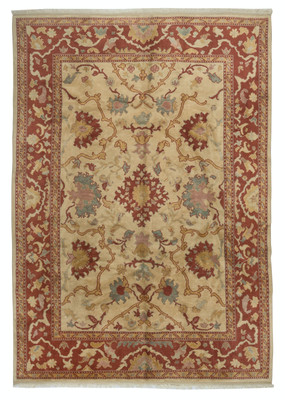 7.5x10.6 Ft Vintage Handmade Turkish Oushak Rug. 100% Wool. Excellent Condition