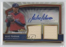 2011 Topps Finest Refractor Rookie Dual Relics /499 Julio Teheran #64 Auto 0s3