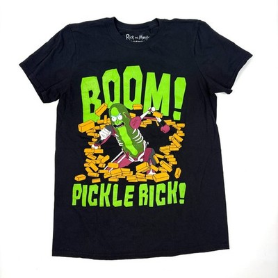Ripple Junction Rick and Morty Boom! Pickle Rick T Shirt Mens Sz S Black Green 