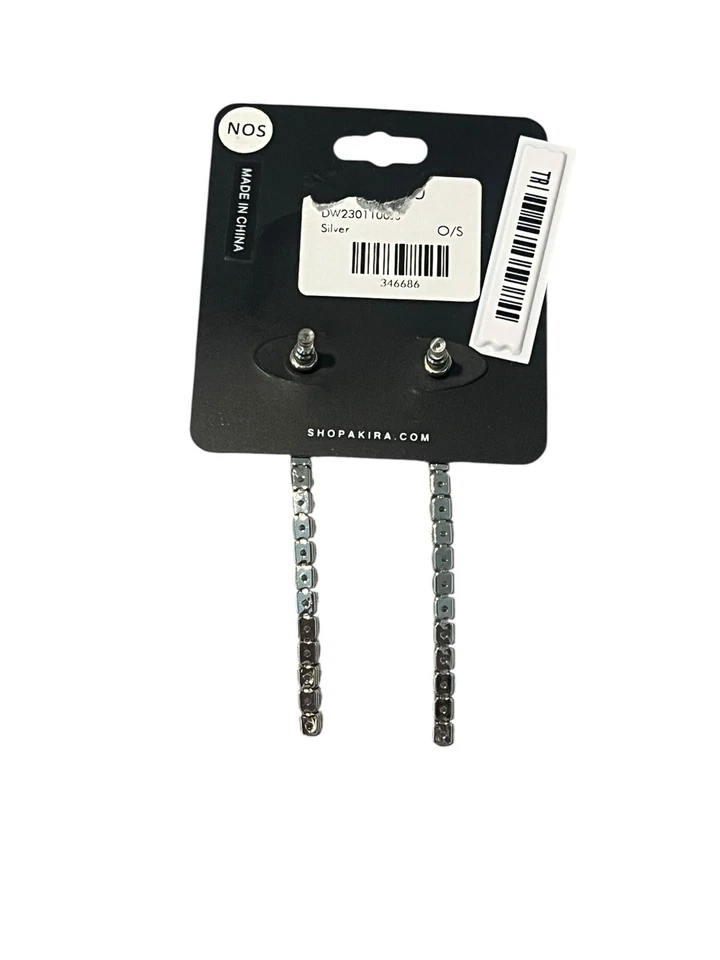 AKIRA Chandelier Drop Earrings 2.5 inch Cubic Zirconia Diamonds Studded New - Image 3 of 4