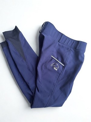 HKM Kids Horseback Riding Pants Tights 12-13 Yr 164 Full Seat Breeches Comfort