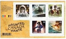 Stamps Haunted Canada Halloween Souvenir Sheet 2014 Canadian Ghosts