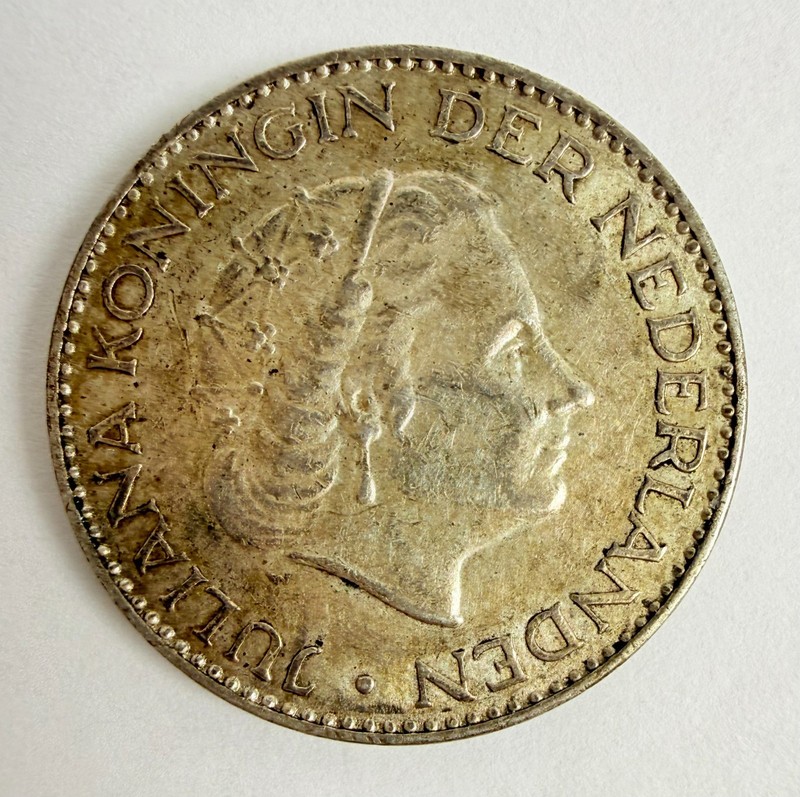 1957 Netherlands 1 Gulden Silver Coin – Queen Juliana