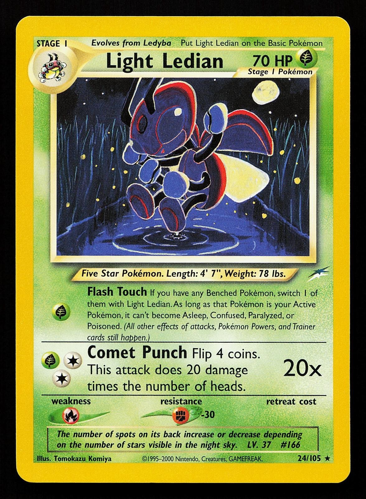 Light Ledian 24/105 Unlimited Rare Neo Destiny Pokemon Card