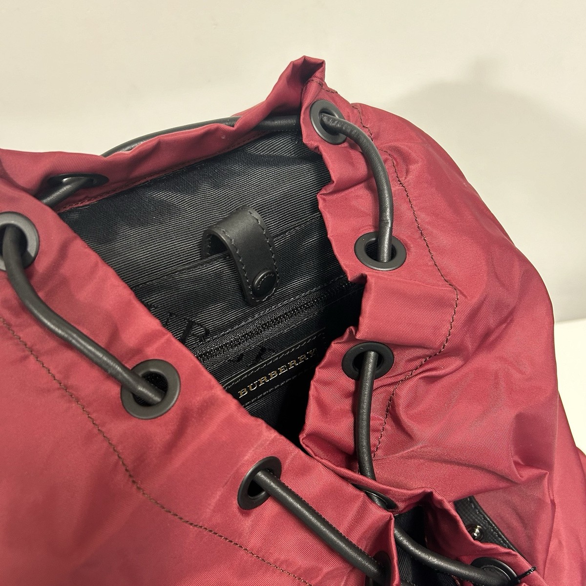 Genuine Burberry Prorsum The Rucksack Nylon Backpack Burgundy Red