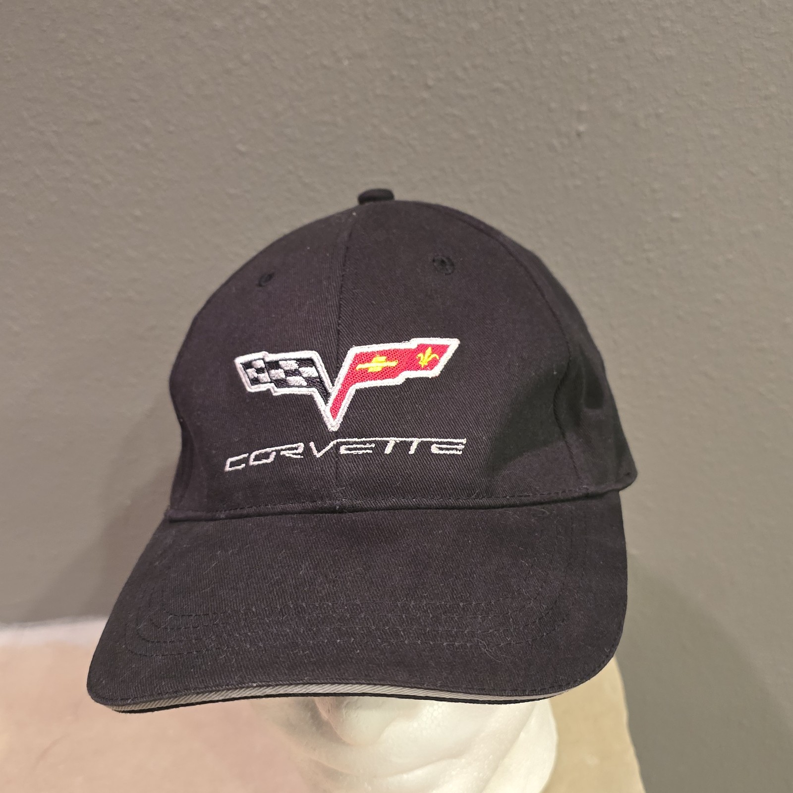 Corvette Baseball Cap Corvette Flags Black Flex F… - image 2