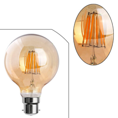 Pack De 3 Ampoules LED Vintage G95 - 8W - Blanc Chaud - Culot B22 - Style Rétro - Pour Déco Intérieure - Classe A+