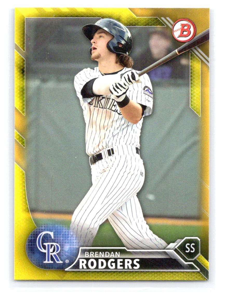 2016 Bowman #BP100 Brendan Rodgers Prospects Yellow