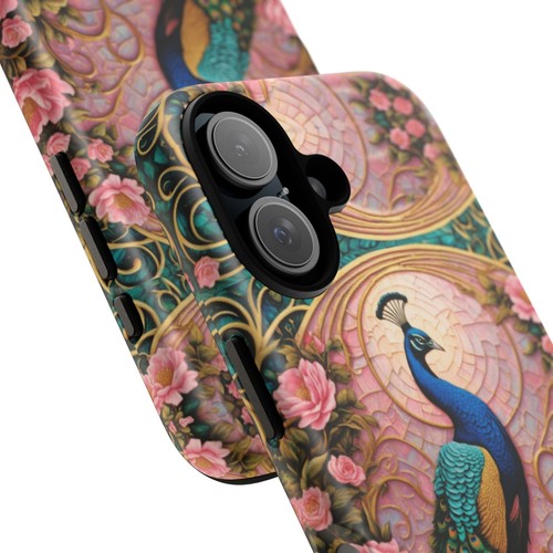 Pink Phone Case Peacock Stained Glass Phone Case iPhone 16 15 14 13 S24 S23 S22 - 第 25/245 張圖片