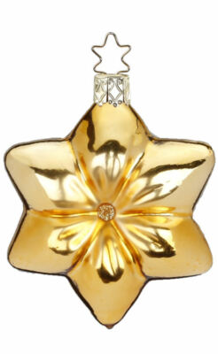 Inge Glas Cushion Star Inkagold Shiny 10105S019 German Glass NEW w/FREE Gift Box
