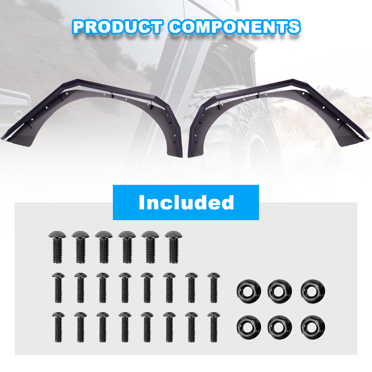 Bolton Style Fender Flares or Inner Fender for 20072018 Jeep Wrangler